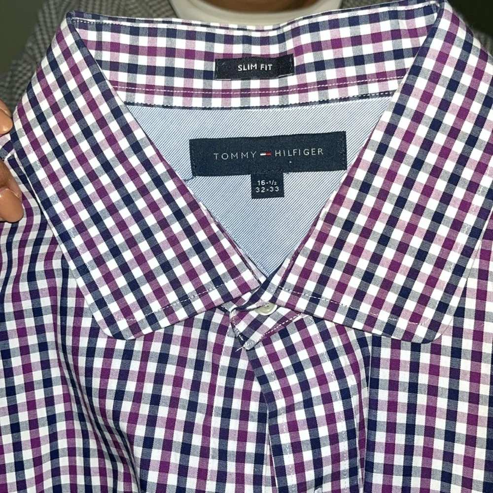 Tommy Hilfiger Slim Fit Checker Print Oxford - Picture 5 of 6